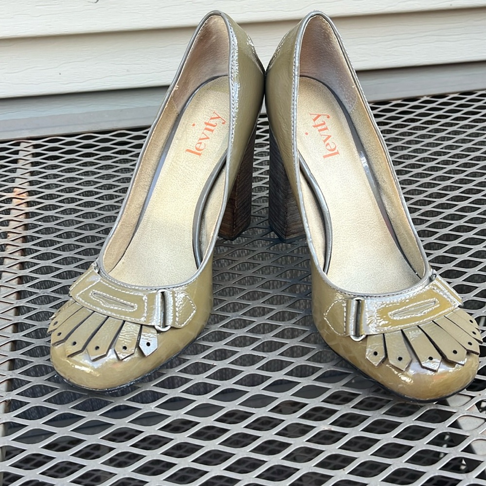 Levity - Nicolo line pumps - stacked block heels - leather size 8 - Picture 2 of 11